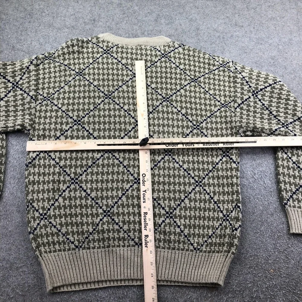 Vintage Trading Company Sweater Mens XL Green Argyle Crewneck Pullover Korea